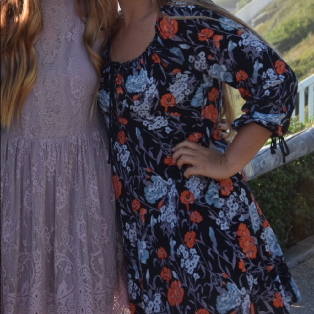 Black floral dress from URBAN OUTFITTERS